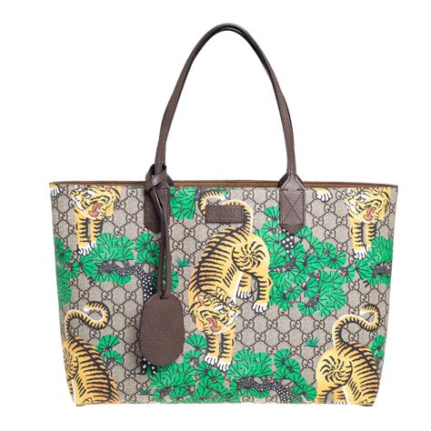 gucci purse tigers|Gucci tiger shopper.